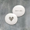 PORCELAIN PEBBLE-HEART/LOVE YOU 3.2X2.8X1.5CM - Image 2