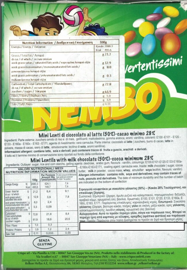Milk Chocolate Mini Lentils sugared  in assorted colors Mini Nembo 1000 g - Image 2