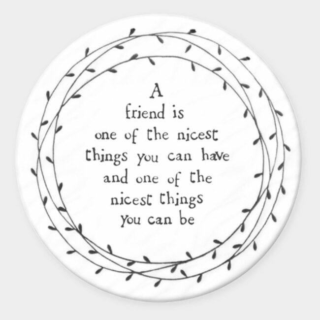 LEAF COASTER ''FRIEND, NICEST THING'' 10X10X0.8CM