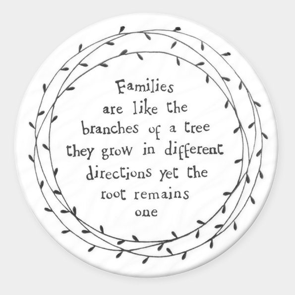 LEAF COASTER-FAMILIES ARE LIKE 10X10X0.8CM
