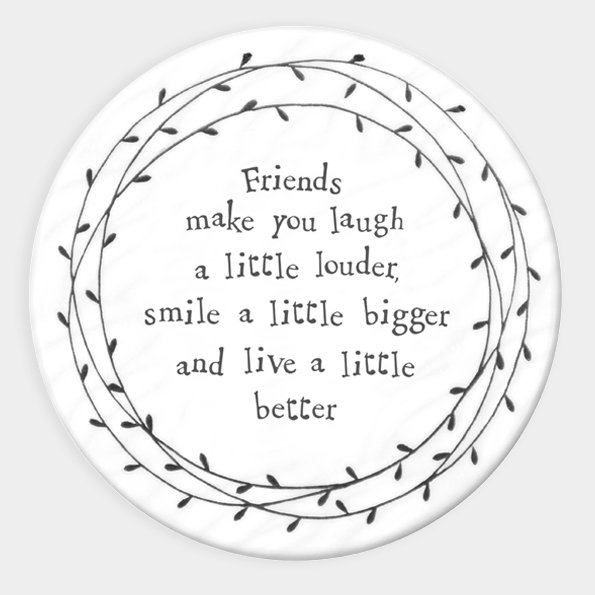LEAF COASTER FRIENDS LAUGH LOUDER 10X10X0.8CM
