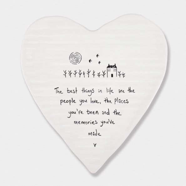 HEART COASTER-BEST THINGS ARE PEOPLE 10X11X0.5CM