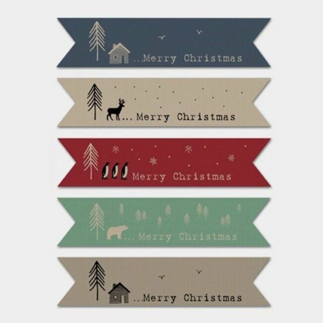 SET OF 22 STICKERS SHEET KRAFT CHRISTMAS RIBBONS 21X29.5X0CM