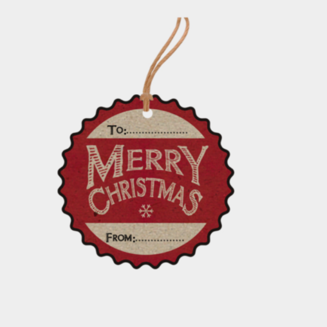 SET OF 6 TAGS TO/FROM CHRISTMAS 7X6X0.1CM