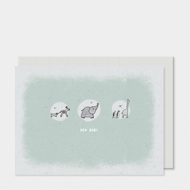 PEBBLE CARD NEW BABY 12X16.5X0.1CM