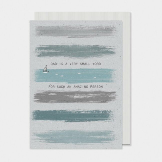 COLOUR WASH CARD - DAD IS A SMALL WORD 12X16.5X1CM