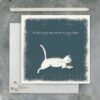 SQUARE CARD - CAT/FRIENDS LEAVE PAW PRINTS 13.5X13.5X0.5CM - Image 2