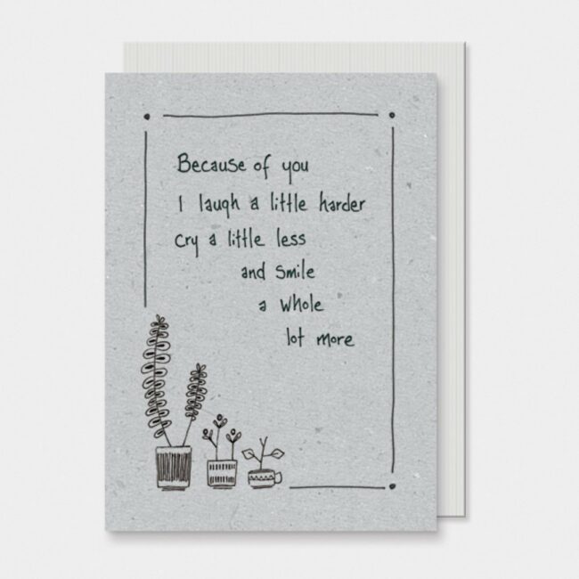 INK FLOWER CARD - BECAUSE OF YOU 12X16.5X0.1CM