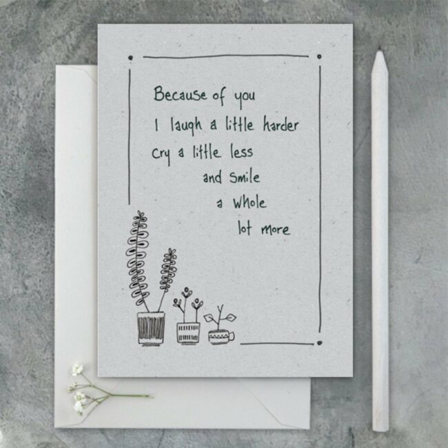 INK FLOWER CARD - BECAUSE OF YOU 12X16.5X0.1CM - Image 2