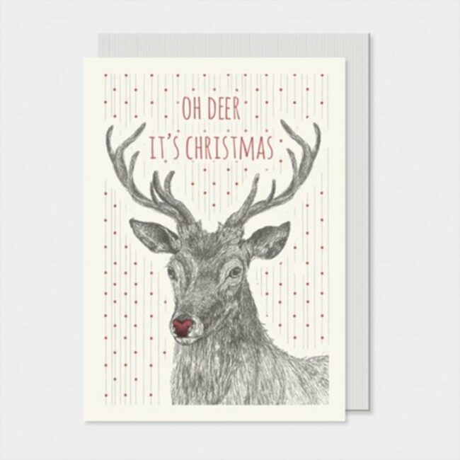 ANIMAL CARD ''OH DEER IT'S CHRISTMAS'' 12X16.5X0.5CM