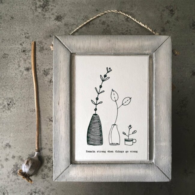INK FLOWER PICTURE-REMAIN STRONG 10x12.5x1.3CM - Image 3