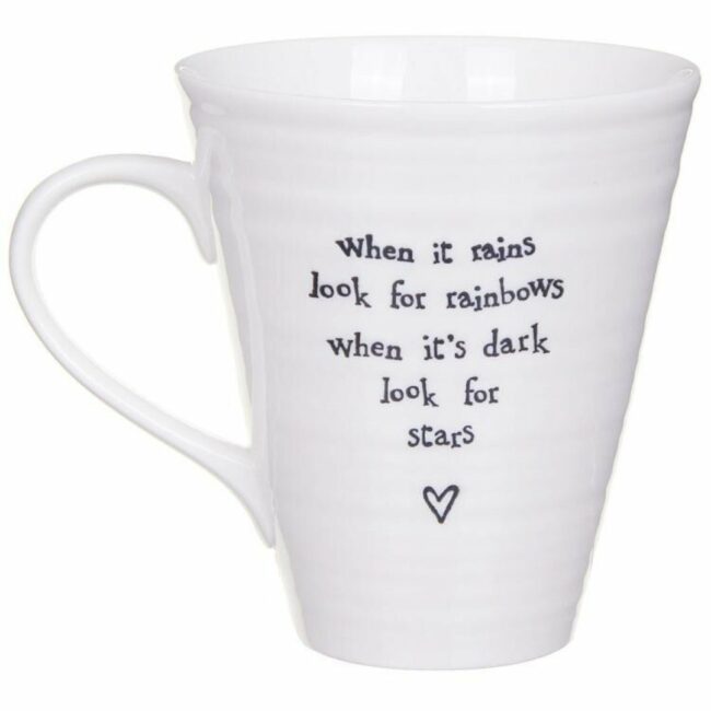 PORCELAIN MUG ''WHEN IT RAINS LOOK FOR RAINBOWS'' 14X11X10CM