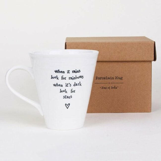PORCELAIN MUG ''WHEN IT RAINS LOOK FOR RAINBOWS'' 14X11X10CM - Image 2