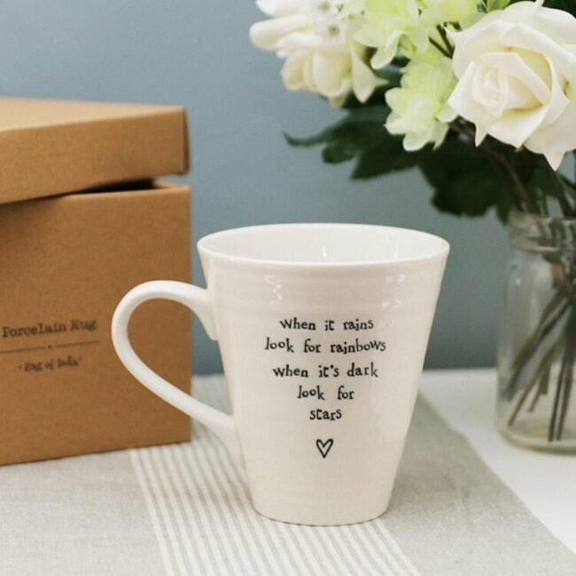 PORCELAIN MUG ''WHEN IT RAINS LOOK FOR RAINBOWS'' 14X11X10CM - Image 3