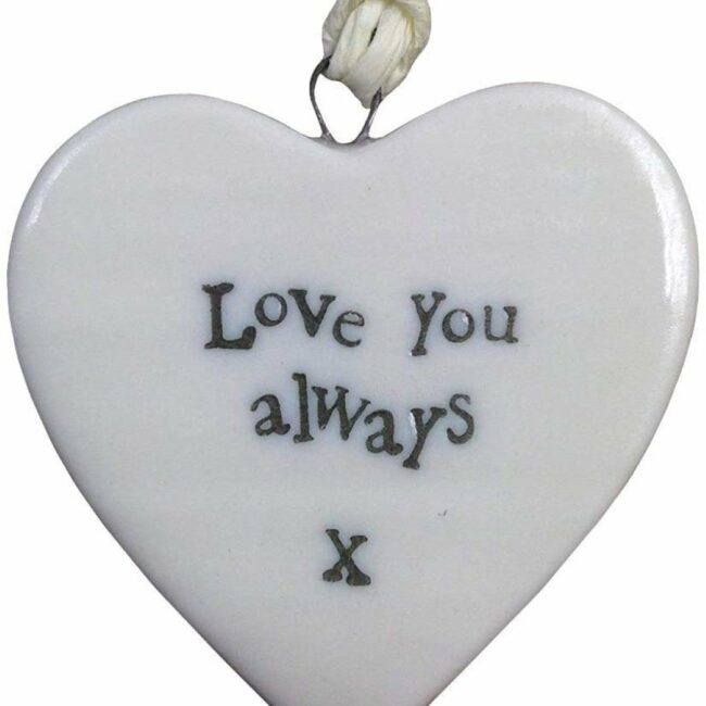 PORCELAIN HEART ''LOVE YOU ALWAYS'' 4.5X4.5X0.5CM