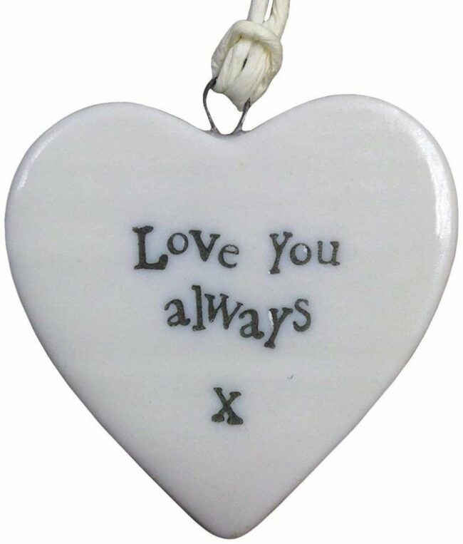 PORCELAIN HEART ''LOVE YOU ALWAYS'' 4.5X4.5X0.5CM