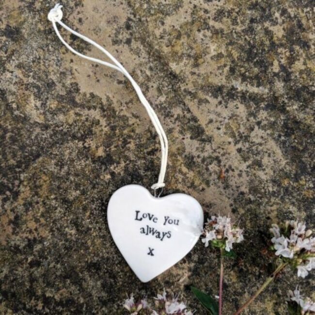 PORCELAIN HEART ''LOVE YOU ALWAYS'' 4.5X4.5X0.5CM - Image 3