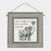 SQUARE ANIMAL PICTURE - FAMILY IS WHERE LIFE BEGINS 10X10X1.5CM