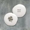 PORCELAIN PEBBLE - SHAMROCK/GOOD LUCK 3.2X2.8X1.5CM - Image 2