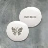 PORCELAIN PEBBLE BUTTERFLY ''HAPPINESS'' 4X3.5X1.5CM - Image 2