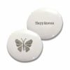 PORCELAIN PEBBLE BUTTERFLY ''HAPPINESS'' 4X3.5X1.5CM