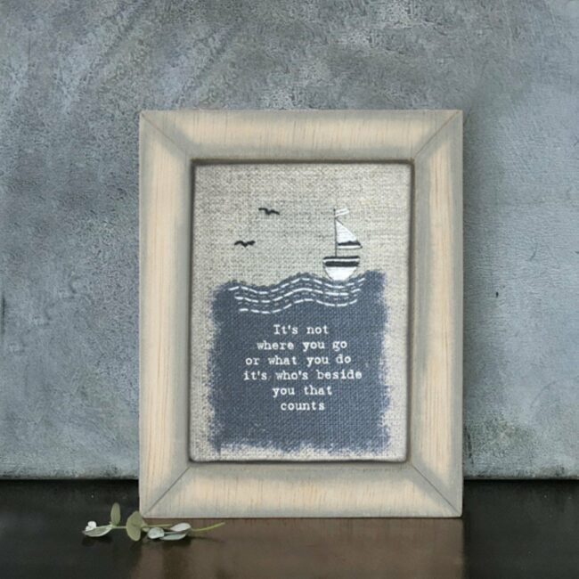 EMBROIDERED BOX FRAME 'IT'S NOT WHERE YOU GO' 9.5X12.5X2CM - Image 3