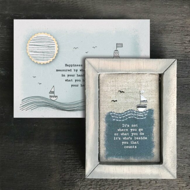 EMBROIDERED BOX FRAME 'IT'S NOT WHERE YOU GO' 9.5X12.5X2CM - Image 4