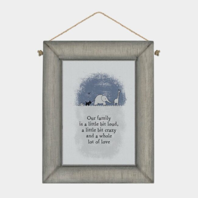 GREY FRAME - OUR FAMILY IS A LITTLE BIT OF LOUD 10X12.5X1.7CM