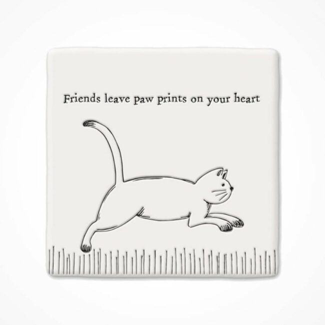 SQUARE COASTER - RUNNING CAT 10X10X0.8CM