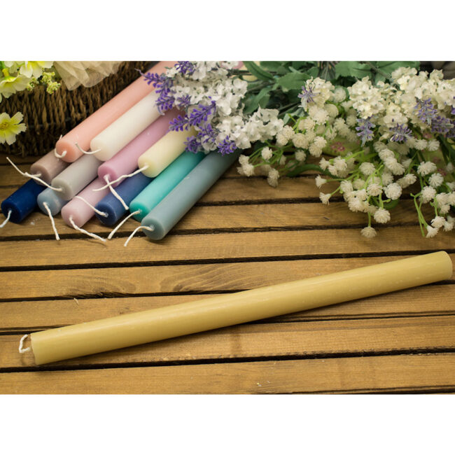 CYLINDRICAL SCENTED CANDLE SAND COLOR/VANILLA SCENT 2.1X30CM