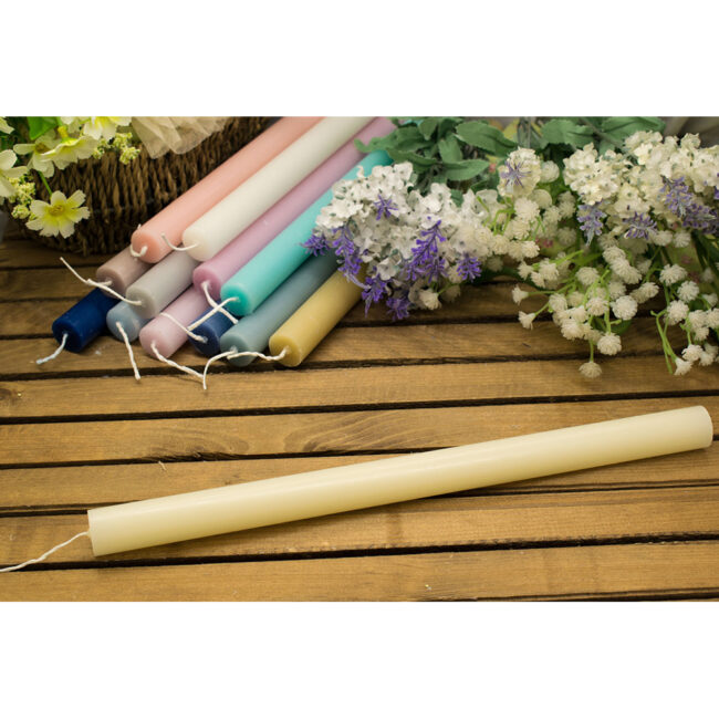 CYLINDRICAL SCENTED CANDLE ECRU COLOR/VANILLA SCENT 2.1X30CM