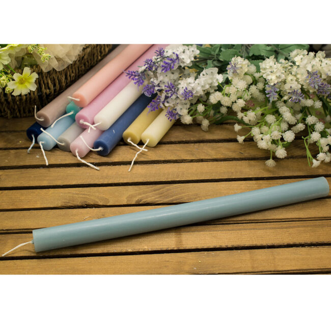 CYLINDRICAL SCENTED CANDLE GREY-BLUE/GERANIUM SCENT 2.1X30CM