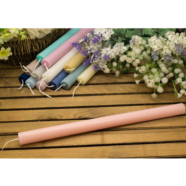 CYLINDRICAL SCENTED CANDLE ANTIQUE PINK COLOR/SANDALWOOD SCENT 2.1X30CM