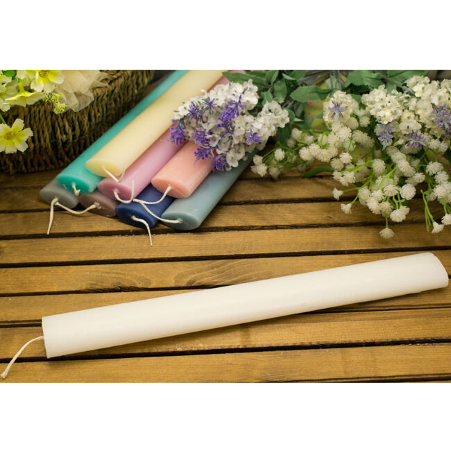 OVAL SCENTED CANDLE WHITE COLOR/JASMINE SCENT 3.8X30CM