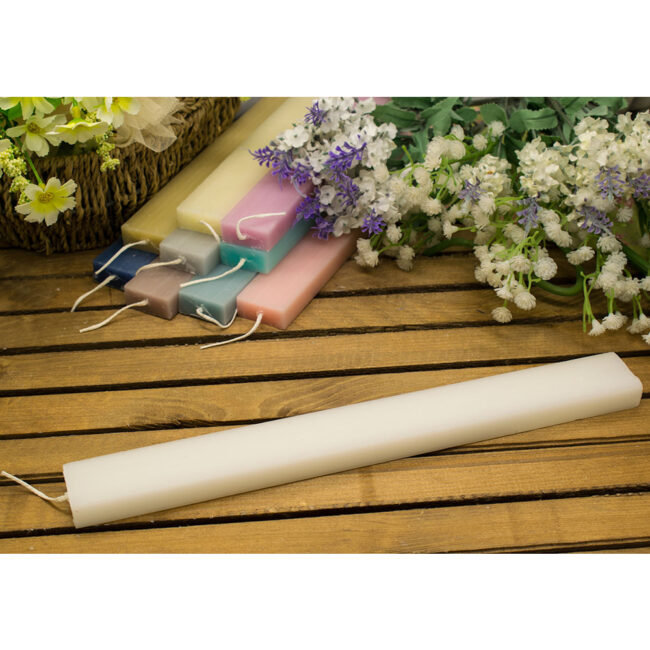 FLAT RECTANGULAR CANDLE WHITE COLOR/JASMINE SCENT 3.2X1.5X30CM