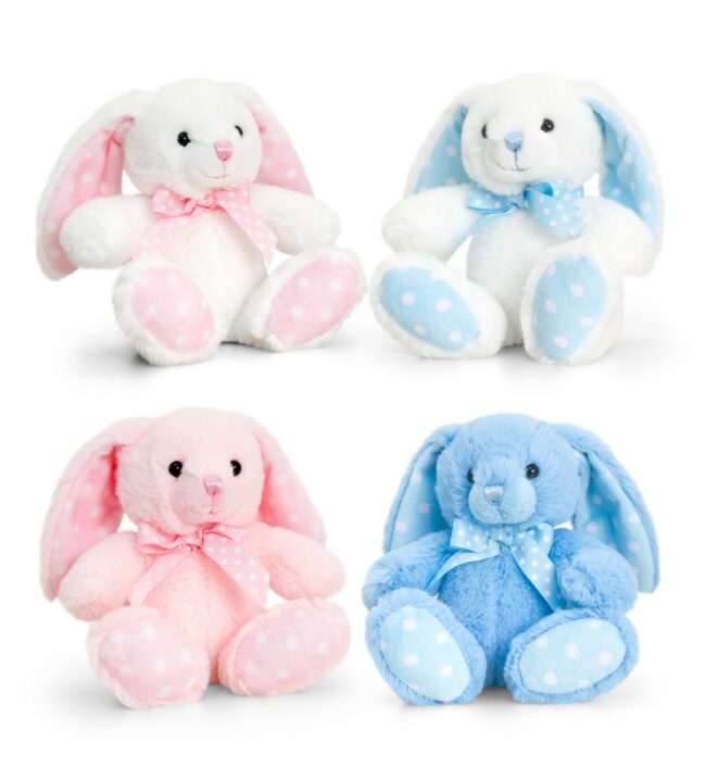 BABY SPOTTY RABBIT ASSORTED 15CM