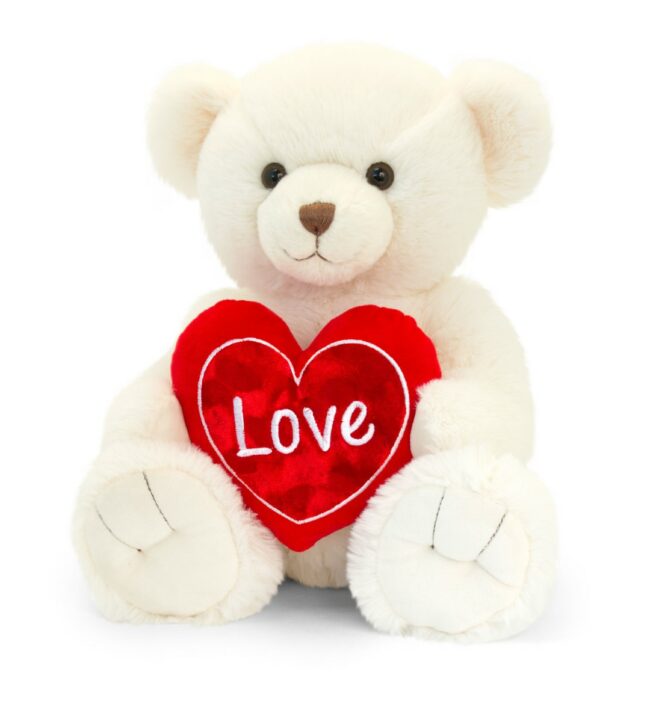 CREAM SNUGGLES BEAR WITH HEART 30CM