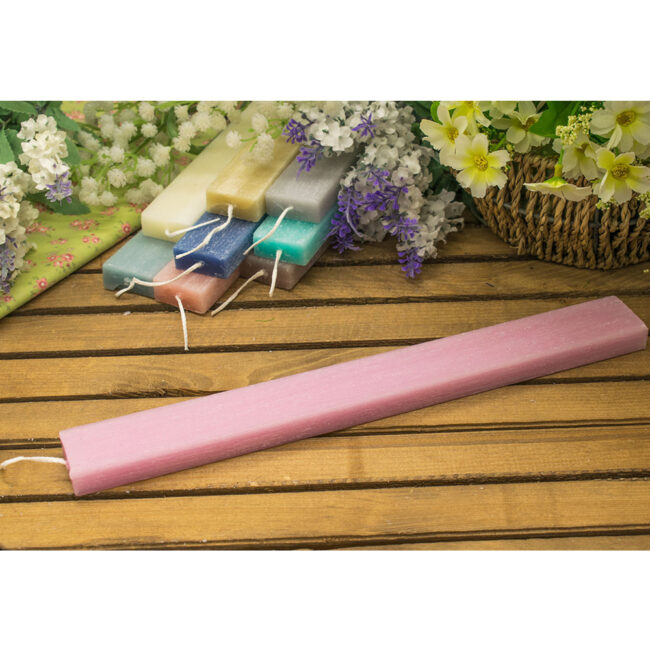 FLAT SCRATCHED RECTANGULAR CANDLE ROTTEN APPLE COLOR/ROSE SCENT 3.2X1.5X30CM