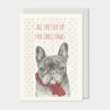 ANIMAL CARD BULLDOG ''ALL DRESSED UP FOR CHRISTMAS'' 12X16.5X0.1CM