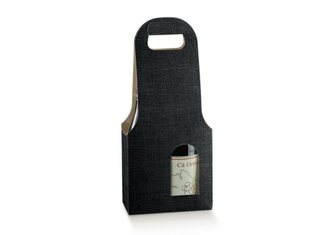 BAG NEW 2 BOTTIGLIE SETA NERO 180X90X410MM
