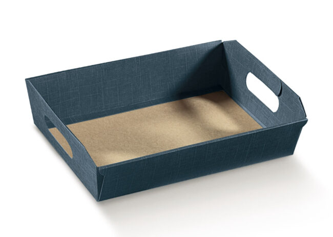 CESTO INCOLLATO JUTA BLUE 400X300X120MM