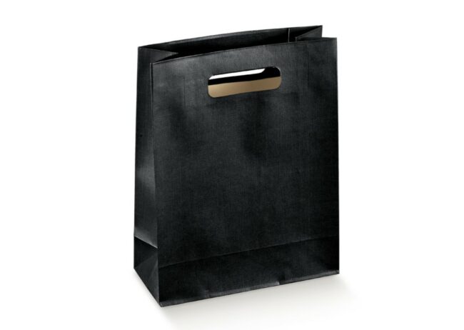 SHOPPER CON FORO FONDINO SEPARATORE SETA NERO 190X90X380MM