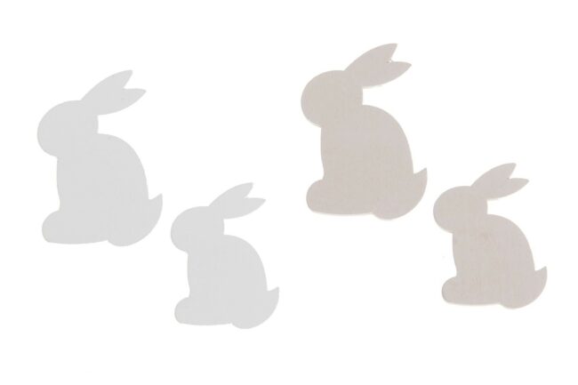 WOODEN SPRINKLE MIX RABBIT 20 PIECES 5.5-7X4-4.7CM