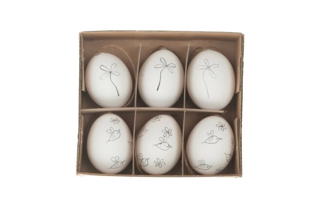 HENS EGGS FLOWER WHITE 6PCS