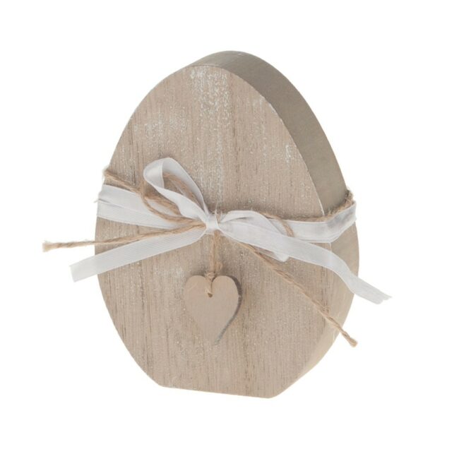 WOODEN EGG WITH HEART NATURAL 9.5X12X2.5CM