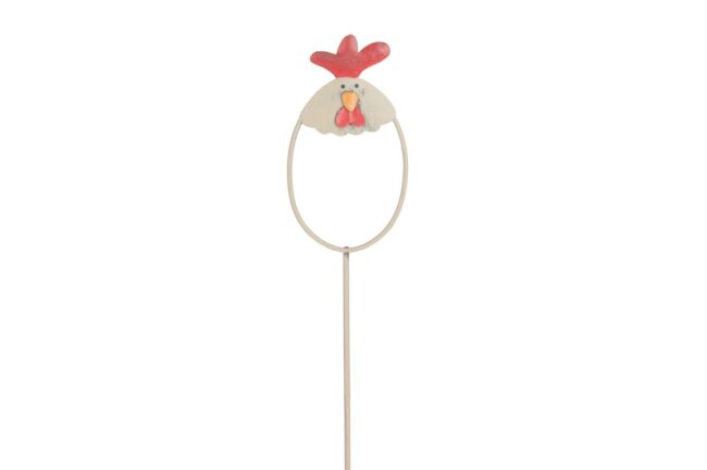 METAL CHICKEN ON STICK 4.4X29CM 3PCS