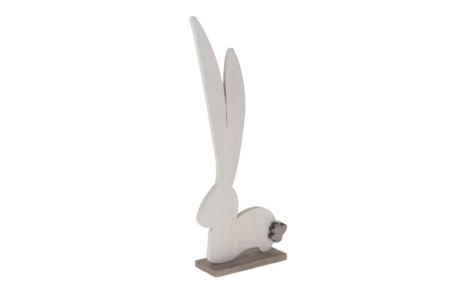 WOODEN RABBIT WHITE 11.5X28CM