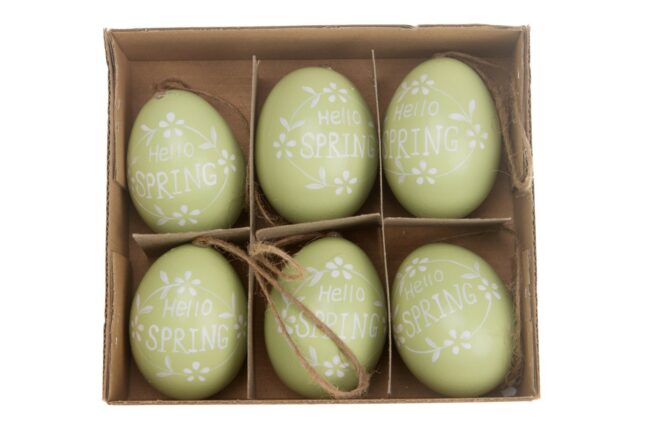 HEN'S EGGS SPRING GREEN/WHITE 6PCS