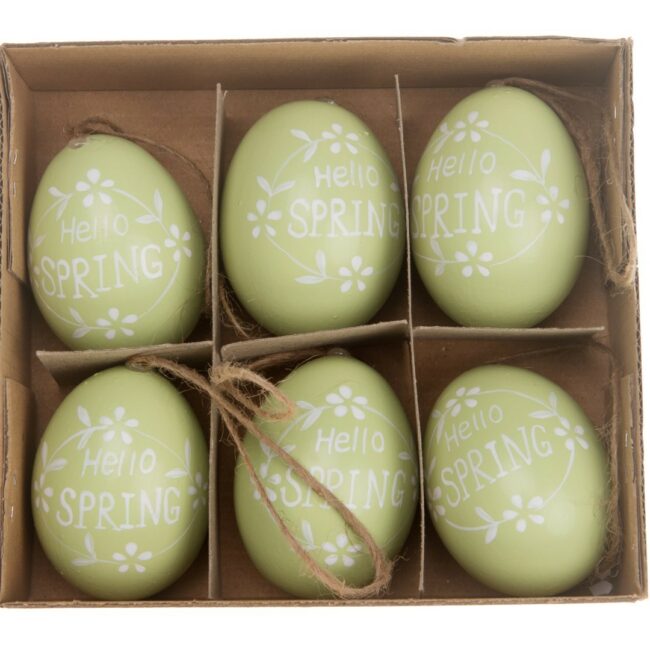 HEN'S EGGS SPRING GREEN/WHITE 6PCS