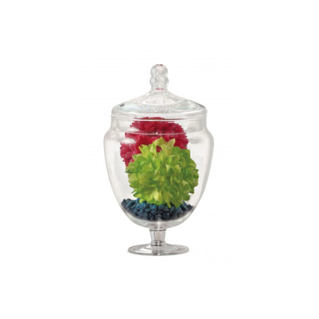 GLASS POTICHE PERET 16X30CM